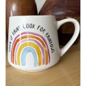 20oz Ceramic Mug "When it Rains Look for Rainbows" Shelffield Home Looks NoSpill